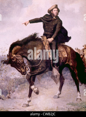 Le général Sam Houston à la bataille de San Jacinto en 1936, peinture de S. Thomas Seymour Banque D'Images