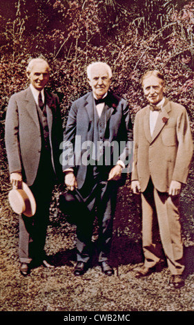 Henry Ford, Thomas Alva Edison, Harvey Firestone à l'Edison home à Fort Myers, Floride, 1923 Banque D'Images