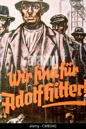 Nous sommes pour Adolf Hitler, affiche électorale du parti nazi, 1933 Banque D'Images