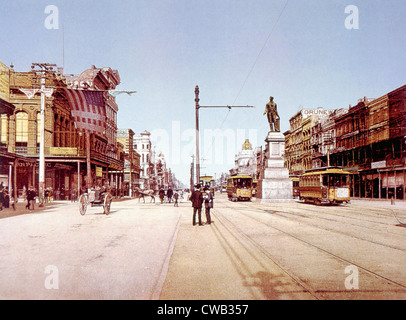 Canal Street, à la Nouvelle-Orléans, chotochrom par William Henry Jackson, ca. 1900 Banque D'Images