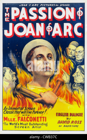 La PASSION DE JEANNE D'ARC, (aka LA PASSION DE JEANNE D'ARC), Maria Falconetti comme Jeanne d'Arc (centre), sous-titre suivant : "Une Banque D'Images