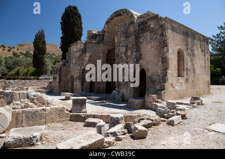 L'église de St Tite au site archéologique de Gortys, Crète, Grèce Banque D'Images