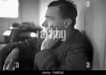 Walker Evans (1903-1975), profil, jusqu'à la main du visage, photographe américain, photo de Edwin Locke, Février, 1937. Banque D'Images