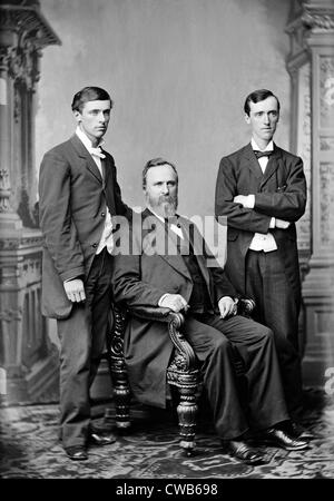 Le président Rutherford B. Hayes et ses deux fils Banque D'Images