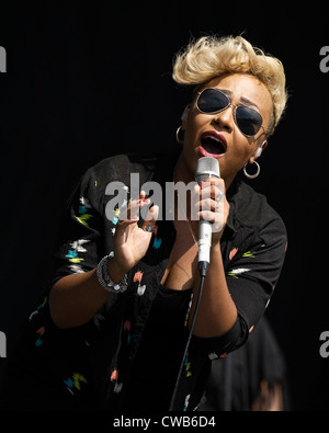 Emeli Sande joue V Festival le 18/08/2012 à Hylands Park, Chelmsford. Les personnes sur la photo : Emeli Sande. Photo par Julie Edwards Banque D'Images