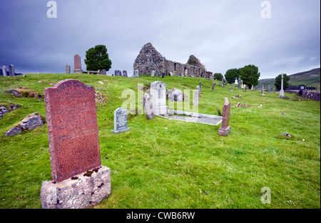 Le cimetière en Chriosd Cill, un église en ruine près de Broadford sur l'île de Skye, Écosse, Royaume-Uni Banque D'Images