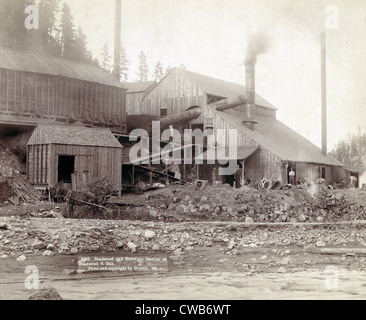 Le bois mort et Delaware fonderie à Deadwood, Dakota du Sud, photo de John C. H. Grabill, 1890 Banque D'Images