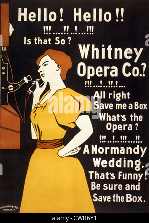Whitney Opera Co. de l'affiche. Lithographie couleur ca. 1900 Banque D'Images