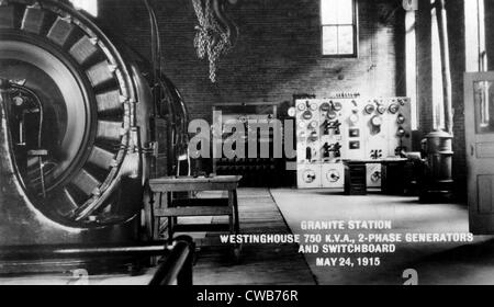 L'électricité. Westinghouse AC générateurs. Utah Power Company, granit, Holladay, Utah. 1915 Banque D'Images