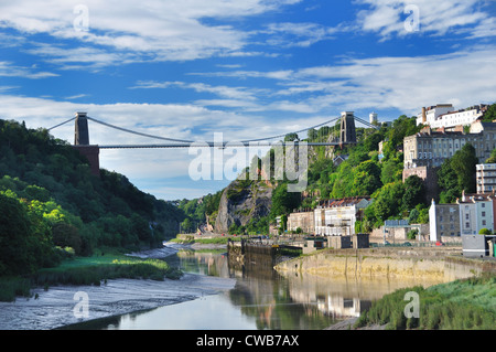 UK Bristol Avon Clifton Suspension Bridge enjambant Avon Gorge Banque D'Images