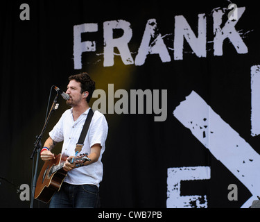 Frank Turner joue V Festival le 19/08/2012 à Hylands Park, Chelmsford. Les personnes sur la photo : Frank Turner. Banque D'Images