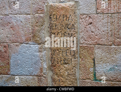 La sixième station de la Via Dolorosa dans la vieille ville de Jérusalem, Israël Banque D'Images