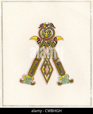 Cité médiévale de la capitale illuminée lettre de la Bible de Charles le Chauve, 9e siècle Banque D'Images