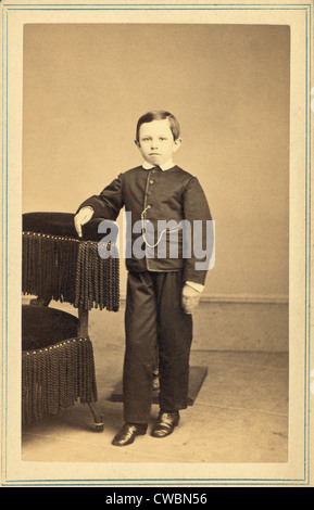 Thomas 'Tad' Lincoln (1853-1871), plus jeune fils du président Abraham Lincoln et Mary. Ca. 1863. Portrait par Mathew Brady. Banque D'Images