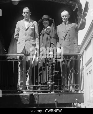 Grace Coolidge portant des vêtements de deuil pour son fils aîné, Calvin Coolidge Jr., décédé d'un empoisonnement du sang le 7 juillet 1924. Banque D'Images