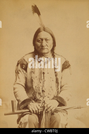Sitting Bull (1831 à 1890) Sioux Lakota tenue de cérémonie du calumet de la paix 1884 jeton de tuyau. Banque D'Images