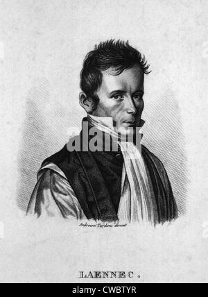 René Laennec (1781-1826), médecin français, inventeur du stéthoscope. Il a mis au point des méthodes de diagnostic médical à partir de Banque D'Images