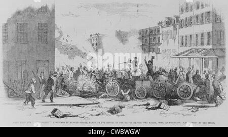 Le 4 juillet 1857 sur la bataille de la rue Bayard gang irlandais, le 'Dead' contre les lapins, Bowery Boys, un mouvement, anti-catholiques, Banque D'Images