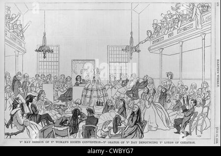 1859 La satire de l'impression 9e Convention des droits des femmes dans la ville de New York avec la session de mai 'Ye Ye convention droits de la femme Banque D'Images