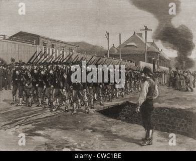 Les premières troupes à Homestead le 12 juillet 1892. La ville a été dans le contrôle des grévistes jusqu'à la Pennsylvania State Banque D'Images