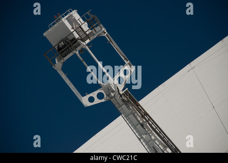 Close up of le réflecteur secondaire sur le télescope Lovell.Construit entre 1952 et 1957, il a été le premier et plus grand de son type Banque D'Images