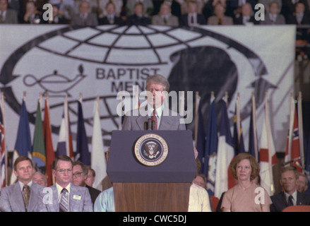 Le président Jimmy Carter traite de la Convention baptiste du sud à Atlanta en Géorgie. 16 juin 1978. Banque D'Images
