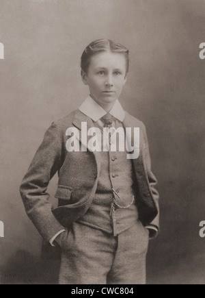 Franklin Roosevelt avec cigarette dans sa bouche à Hyde Park, New York. Ca. 1905. Banque D'Images