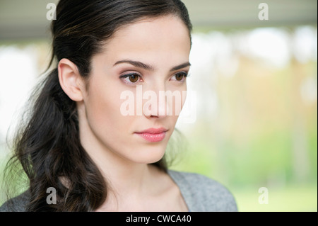 Close-up of a woman looking serious Banque D'Images