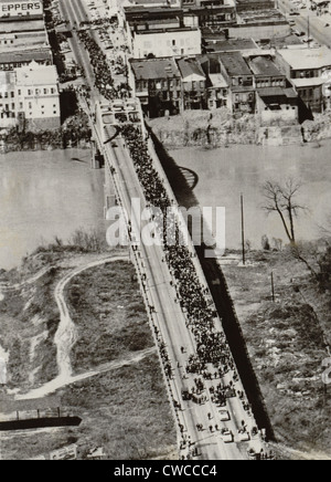 Edmund Pettus Bridge à Selma en Alabama. Le pont est devenu le symbole ainsi qu'un champ de bataille entre manifestants et de l'Alabama Banque D'Images