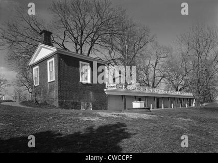 Monticello, la maison construite par Thomas Jefferson dans les années 1770. L'aile de service qui comportait une cuisine, chambre de fumée, de l'alimentation et Banque D'Images