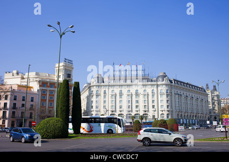 Le Westin Palace Hotel Plaza de las Cortes dans dans le centre de Madrid, Espagne. Banque D'Images