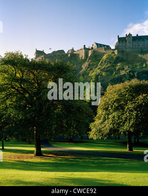 West Princes Street Gardens et château d'Edimbourg en Ecosse Banque D'Images