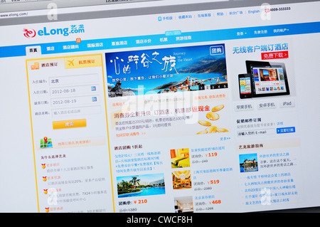Elong Site web - planification des voyages pour le chinois Banque D'Images