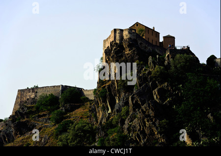 Citadelle avec belvédère à Corte, Corse, France Banque D'Images