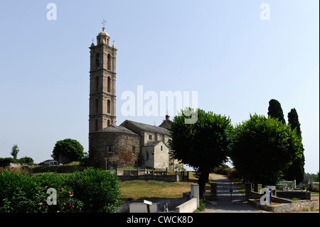 L'église baroque San Nicolao dans la région de la Castaniccia, Corse, France Banque D'Images