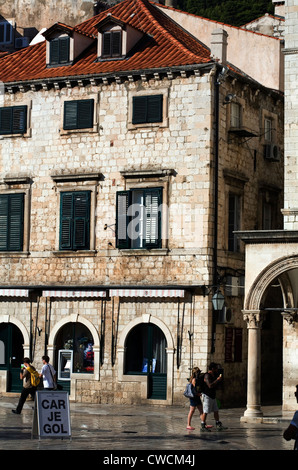 Place Luza Placa Stradun Dubrovnik Croatie Banque D'Images