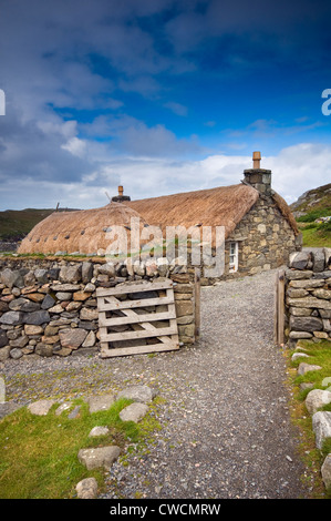 Gearrannan Blackhouse Village près de Carloway sur l'île de Lewis dans les Hébrides extérieures, UK Banque D'Images