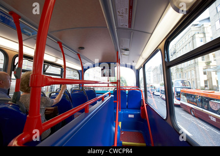 À bord d'un bus Lothian dans le centre-ville d'Édimbourg en Écosse Royaume-Uni Royaume-Uni Banque D'Images