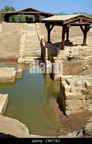 Site de baptême du Christ Jésus sur la rivière Jordan Banque D'Images