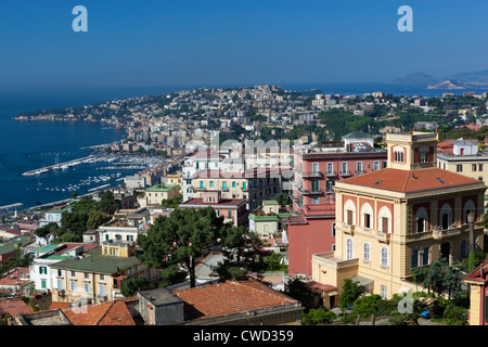 Vue de Naples Bay de Castel Sant'Elmo Banque D'Images