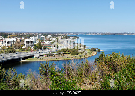 South Perth skyline de Kings Park, Australie de l'Ouest Banque D'Images