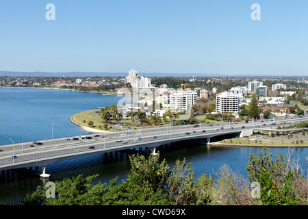 South Perth skyline de Kings Park, Australie de l'Ouest Banque D'Images