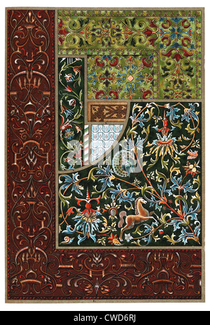 Tissage et broderie Renaissance allemand Banque D'Images