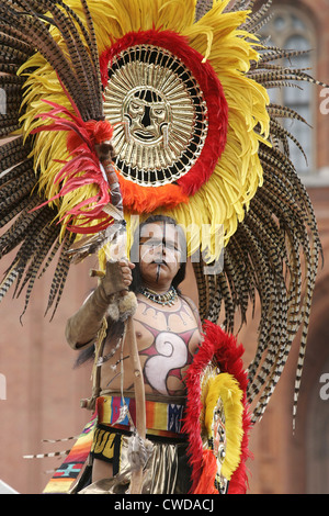 Berlin performance de Pok Ta Pok, un jeu de balle maya historique Banque D'Images