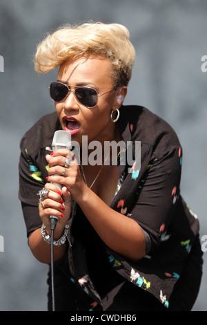 Emeli Sande au V Festival à Hylands Park, Chelmsford, le samedi 18 août 2012. Banque D'Images