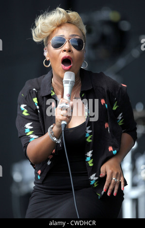 Emeli Sande au V Festival à Hylands Park, Chelmsford, le samedi 18 août 2012. Banque D'Images