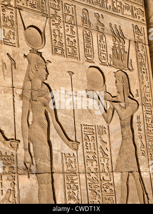 Bague Romaine T52 près de Luxor temple dédié à Hathor, qui était un site gréco-romain utilisé par la reine Cléopâtre, célèbre pour son signe astrologique Banque D'Images