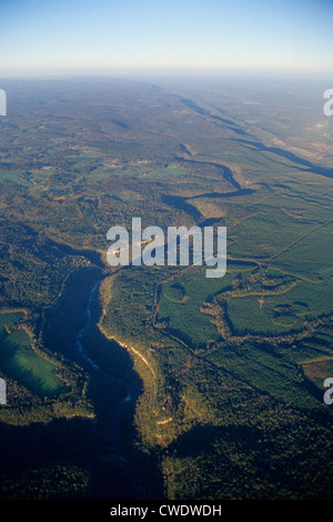 Une vue aérienne de la rivière Little Canyon National préserver près de Fort Payne, AL Banque D'Images