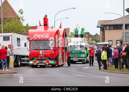 Londres 2012 Coca Cola sponsor olympique flotter dans l'olympique Relais de la procession Banque D'Images