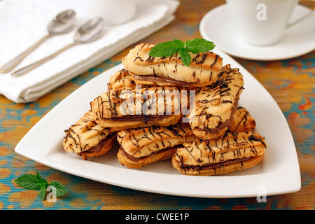 Biscuits au chocolat. Recette disponible. Banque D'Images
